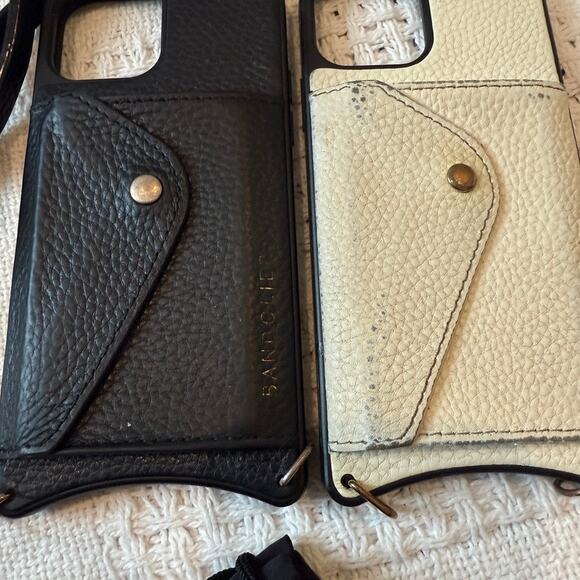 set of 2 Bandolier pebble leather cases for Apple iphone 12 Pro A1 2233 - Picture 2 of 7